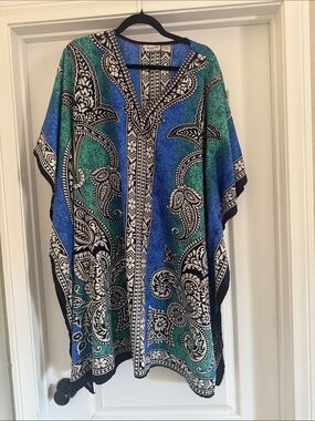 Boho Paisley Tunic in Blue & Green